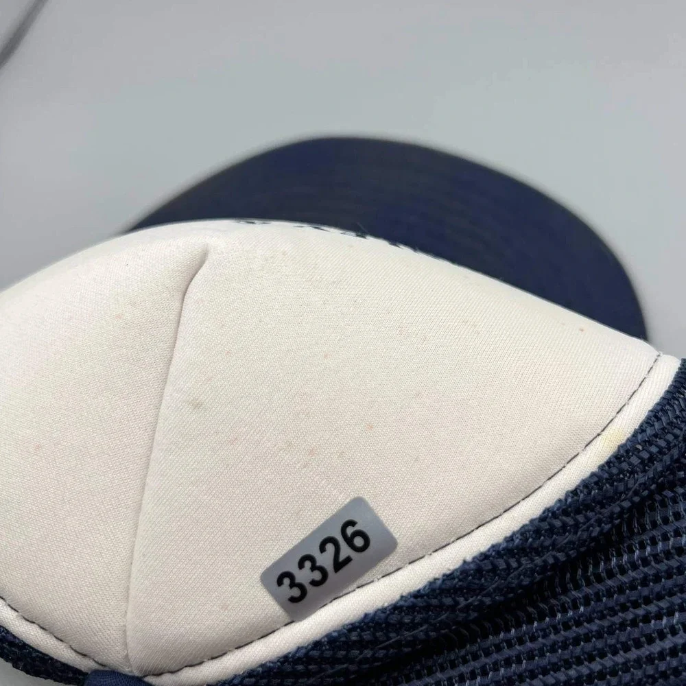Vintage‎ Finley & Stapler Racing Trucker Hat Men White Blue Xpres Caps Snap Back